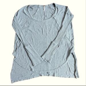 Free People Waffle Knit Thermal Dolman Sleeve Hi Lo Long Sleeve Boho Shirt